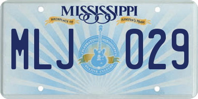 MS license plate MLJ029