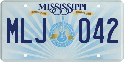 MS license plate MLJ042