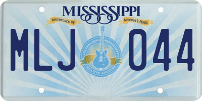 MS license plate MLJ044