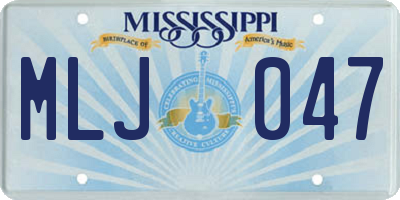 MS license plate MLJ047