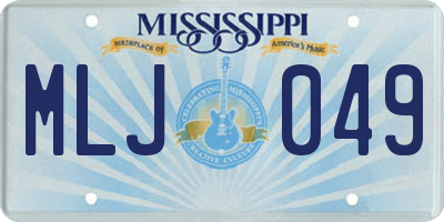 MS license plate MLJ049