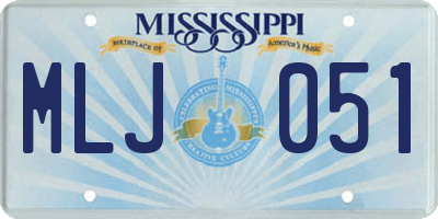 MS license plate MLJ051