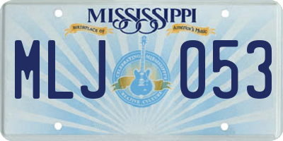 MS license plate MLJ053
