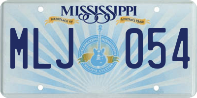 MS license plate MLJ054