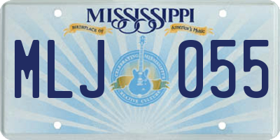 MS license plate MLJ055
