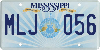 MS license plate MLJ056