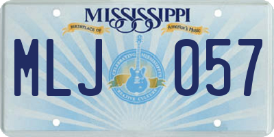 MS license plate MLJ057