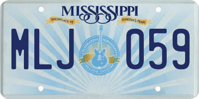 MS license plate MLJ059