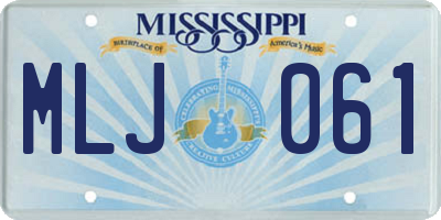 MS license plate MLJ061