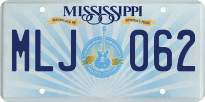 MS license plate MLJ062