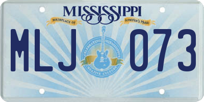 MS license plate MLJ073