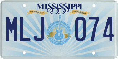 MS license plate MLJ074