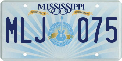 MS license plate MLJ075