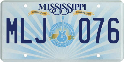 MS license plate MLJ076
