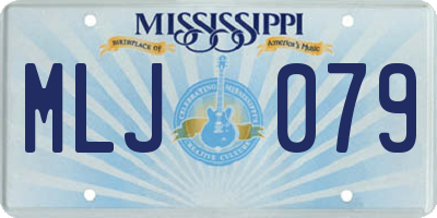 MS license plate MLJ079