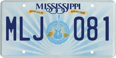 MS license plate MLJ081