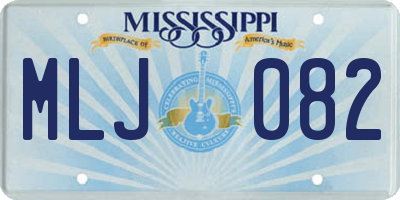 MS license plate MLJ082