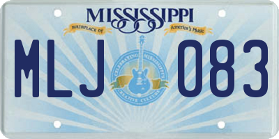 MS license plate MLJ083