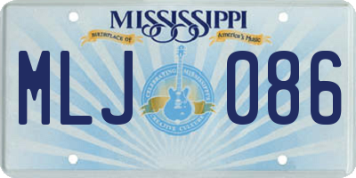 MS license plate MLJ086