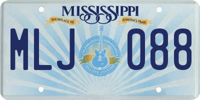 MS license plate MLJ088