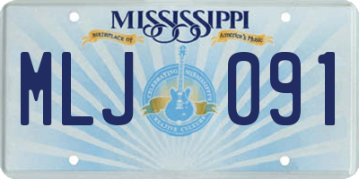 MS license plate MLJ091
