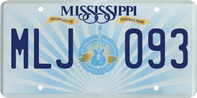 MS license plate MLJ093