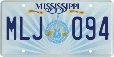 MS license plate MLJ094