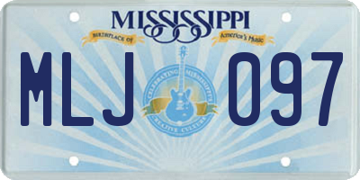 MS license plate MLJ097