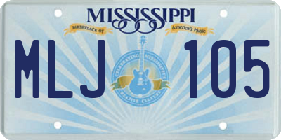 MS license plate MLJ105