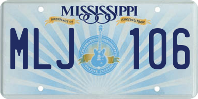 MS license plate MLJ106