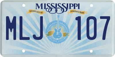 MS license plate MLJ107