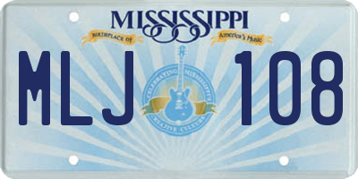 MS license plate MLJ108