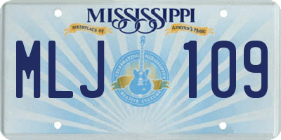 MS license plate MLJ109