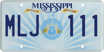 MS license plate MLJ111