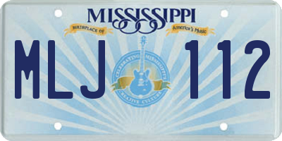 MS license plate MLJ112