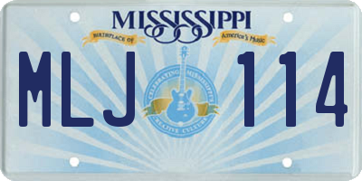 MS license plate MLJ114