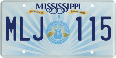 MS license plate MLJ115