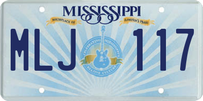 MS license plate MLJ117