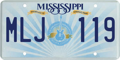 MS license plate MLJ119