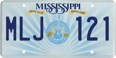 MS license plate MLJ121