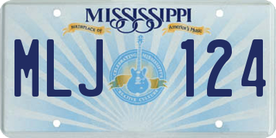 MS license plate MLJ124