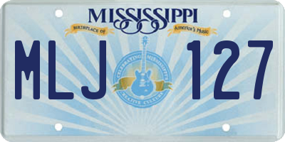 MS license plate MLJ127