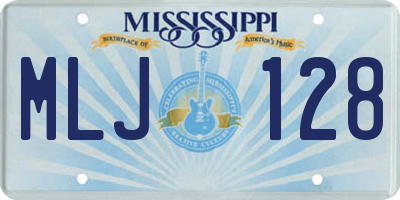 MS license plate MLJ128