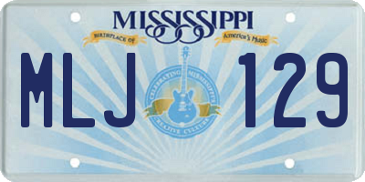 MS license plate MLJ129