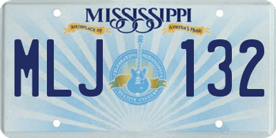 MS license plate MLJ132