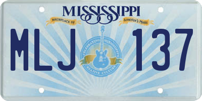 MS license plate MLJ137