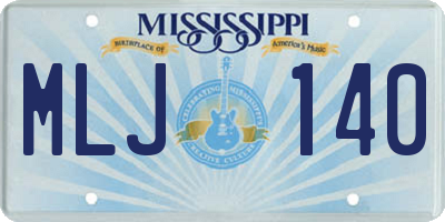 MS license plate MLJ140