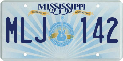 MS license plate MLJ142