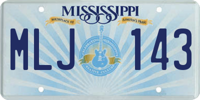 MS license plate MLJ143