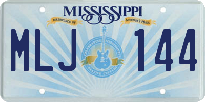 MS license plate MLJ144
